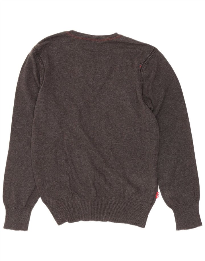 Suéter masculino Levi's com decote em V pequeno algodão cinza