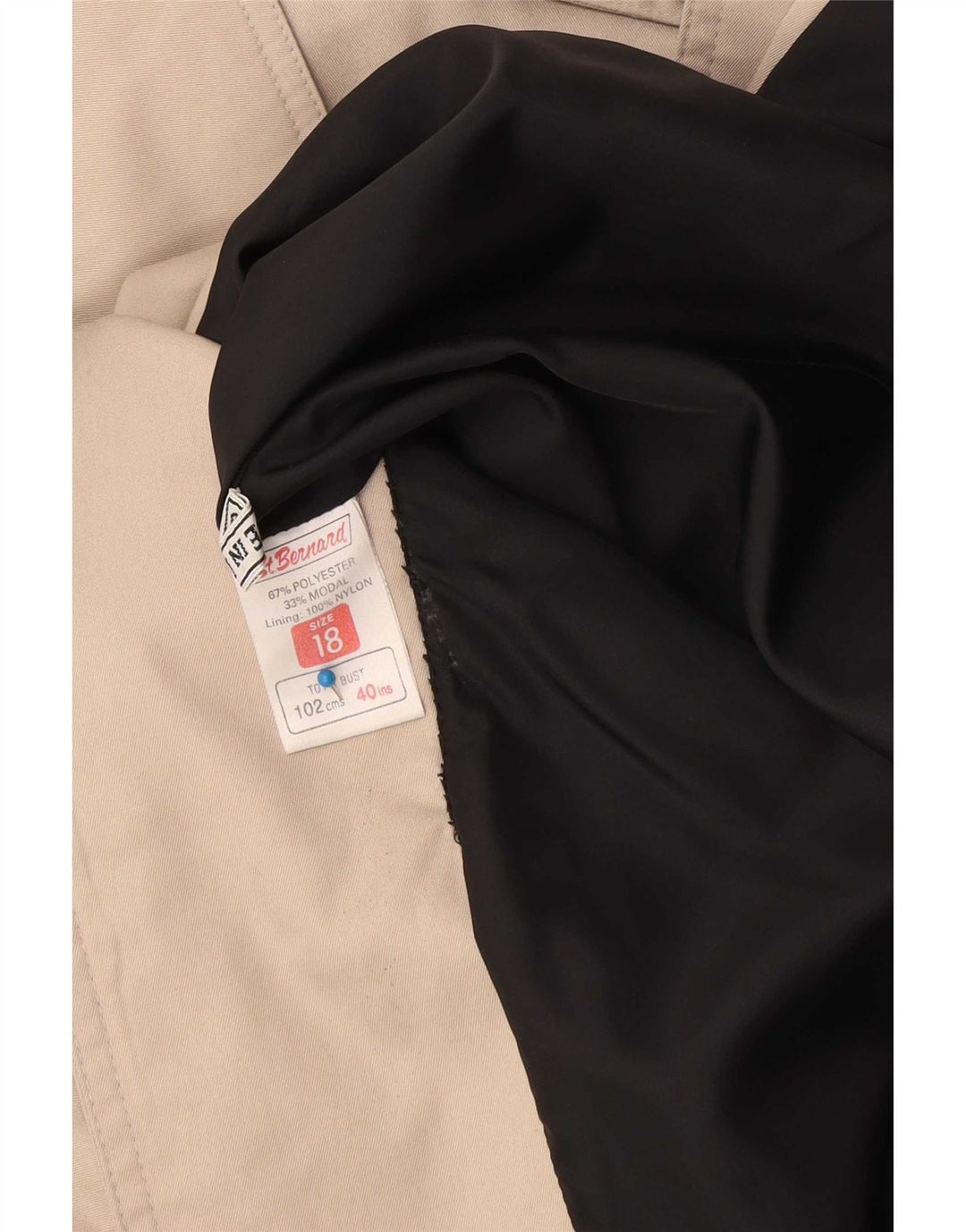 Bernard Womens Trench Coat UK 18 XL Bege Poliéster