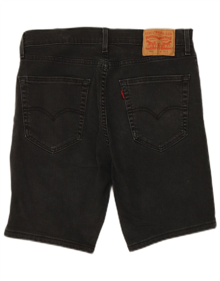 LEVI'S Masculino 412 Shorts Jeans W31 Médio Algodão Preto