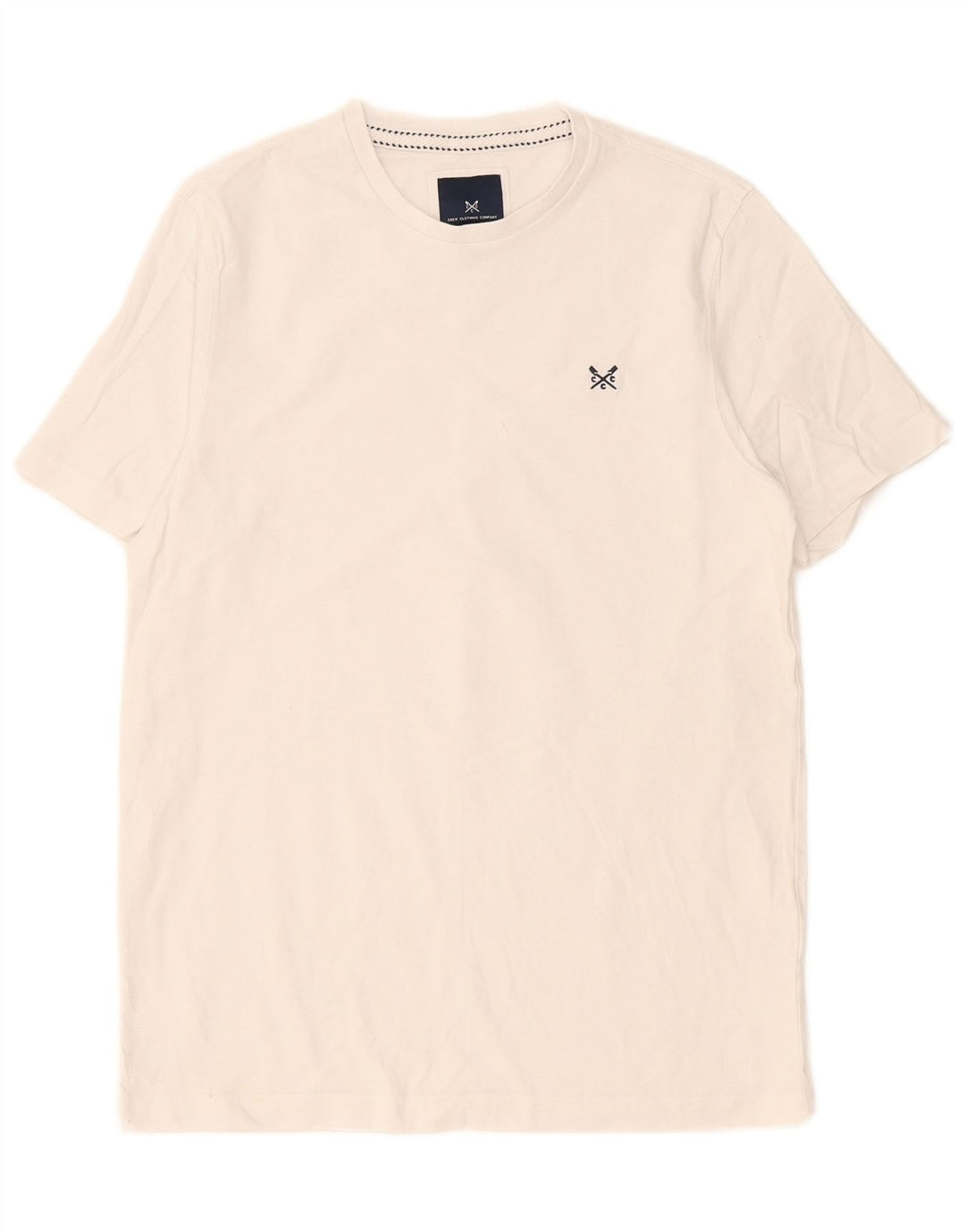 Camiseta masculina Crew Clothing Top médio algodão branco