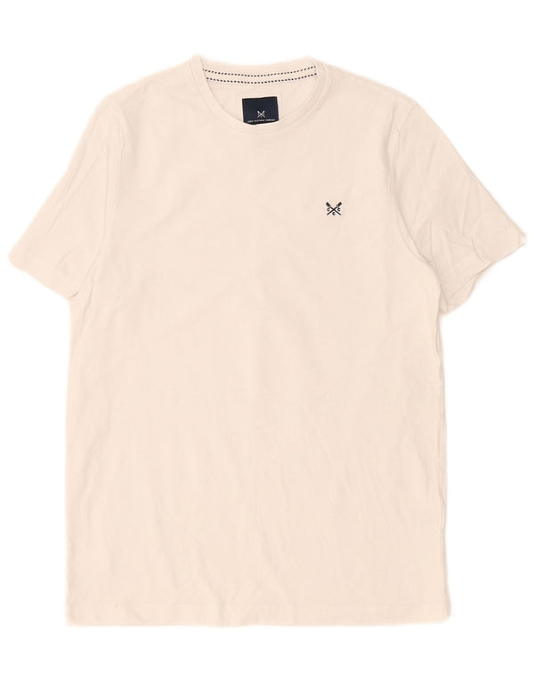 Camiseta masculina Crew Clothing Top médio algodão branco