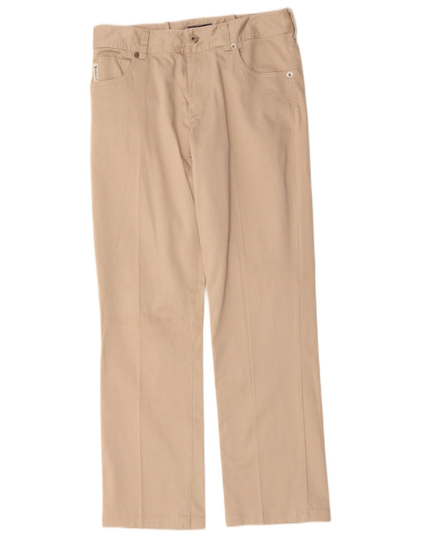 Calça feminina reta casual Armani W30 L29 algodão bege