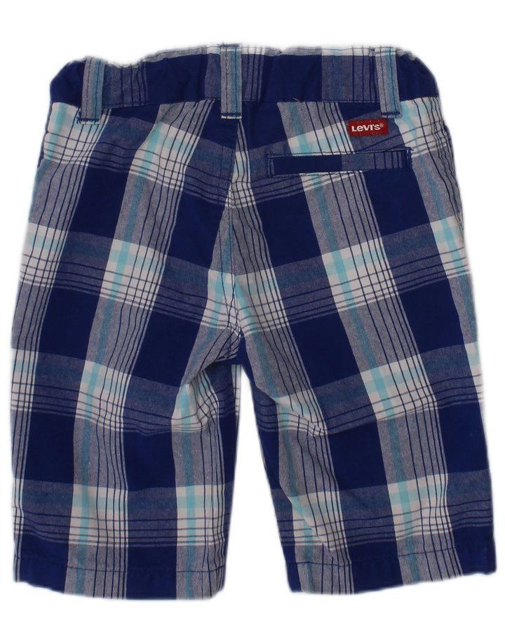 LEVI'S Boys Chino Shorts 2-3 anos W20 algodão xadrez azul