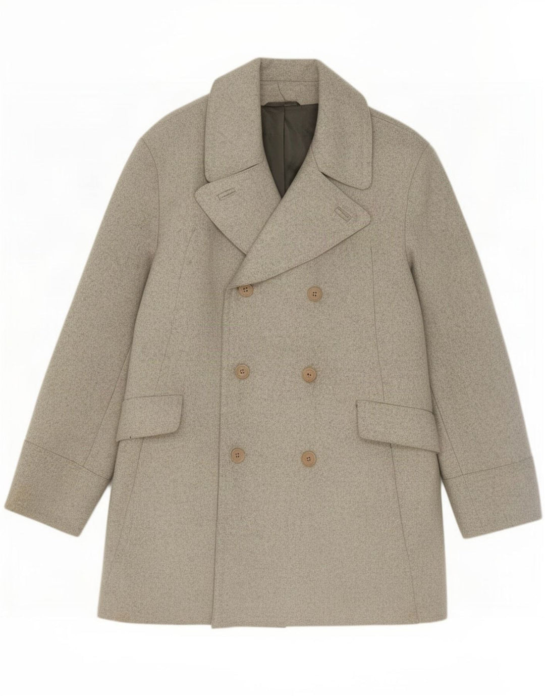 Casaco masculino com peito duplo French Connection UK 40 grande lã cinza