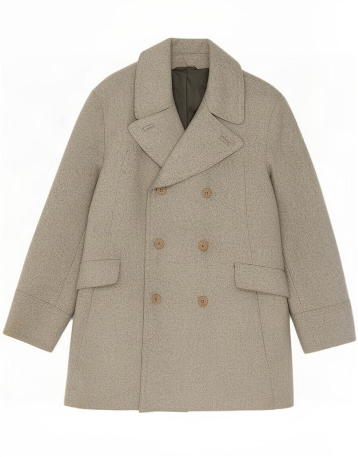 Casaco masculino com peito duplo French Connection UK 40 grande lã cinza