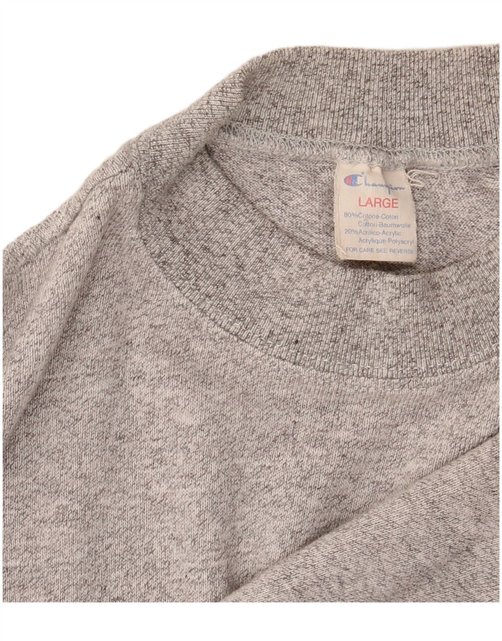 Champion moletom gráfico masculino jumper grande algodão manchado cinza