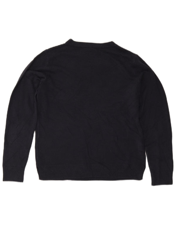 Suéter feminino Marks & Spencer com gola redonda Reino Unido 12 médio azul marinho