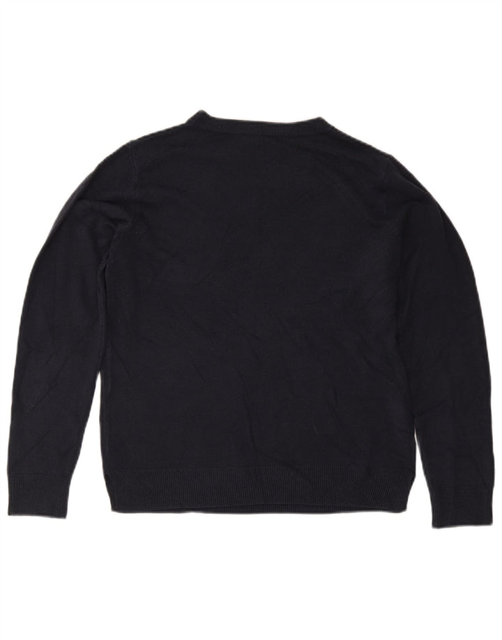 Suéter feminino Marks & Spencer com gola redonda Reino Unido 12 médio azul marinho