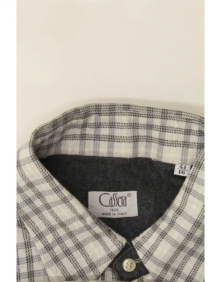 Camisa masculina Cassera tamanho 41 16 grande xadrez branco