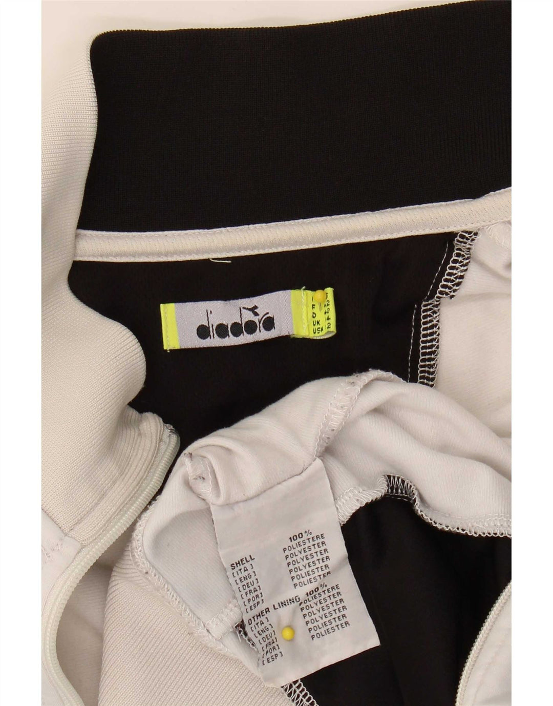 Diadora Womens Tracksuit Top Jacket UK 14 Grande Poliéster Branco
