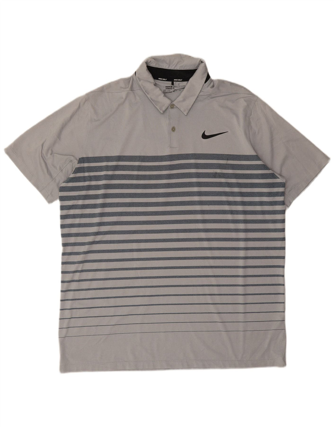 Nike Mens Dri Fit Polo Shirt XL Cinza Listrado Poliéster