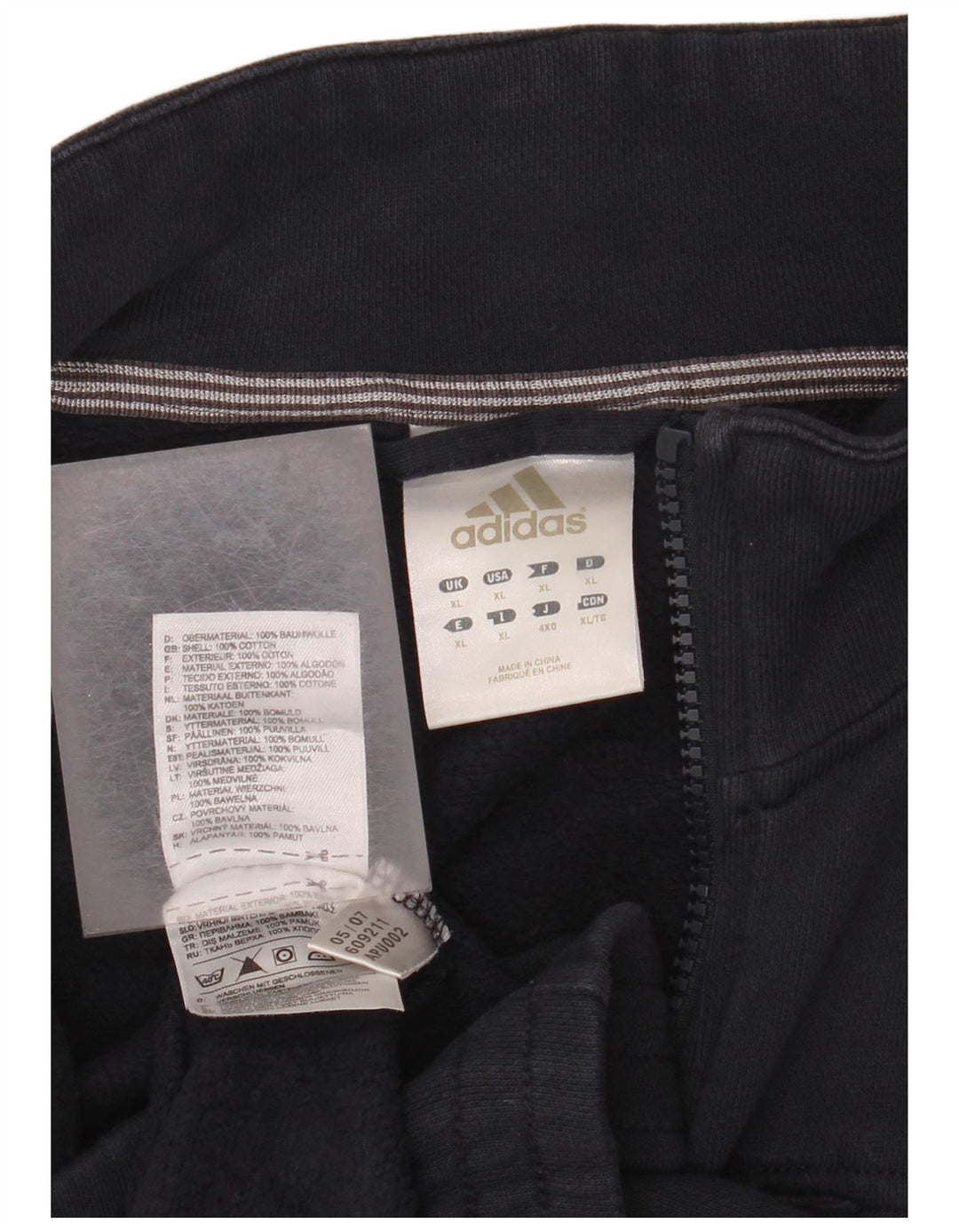 Adidas Mens Tracksuit Top Jacket XL Azul Marinho Algodão