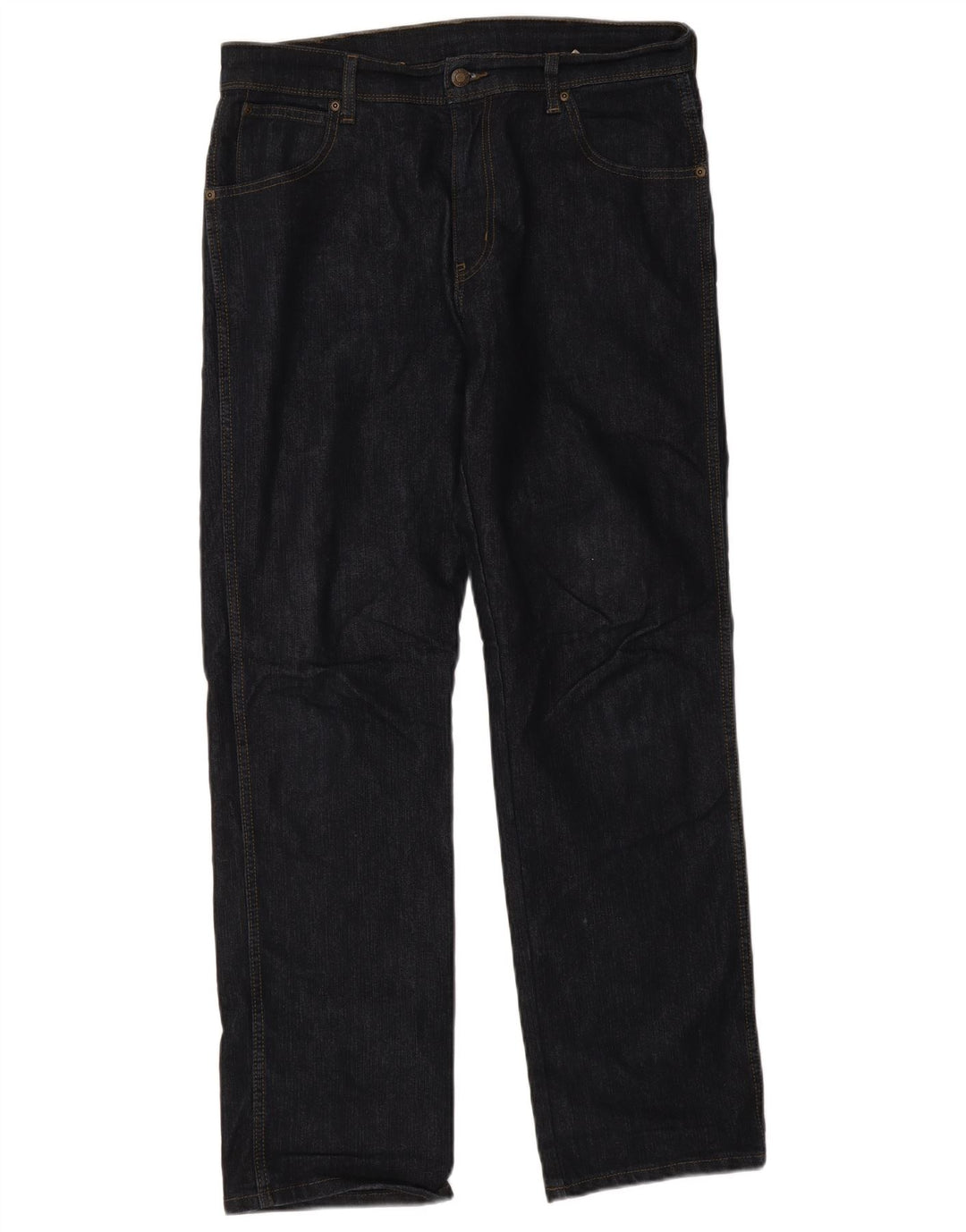 Wrangler Mens Regular Fit Straight Jeans W35 L32 Azul Marinho Algodão