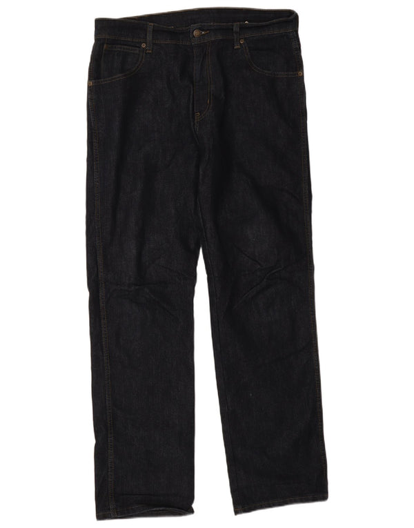 Wrangler Mens Regular Fit Straight Jeans W35 L32 Azul Marinho Algodão