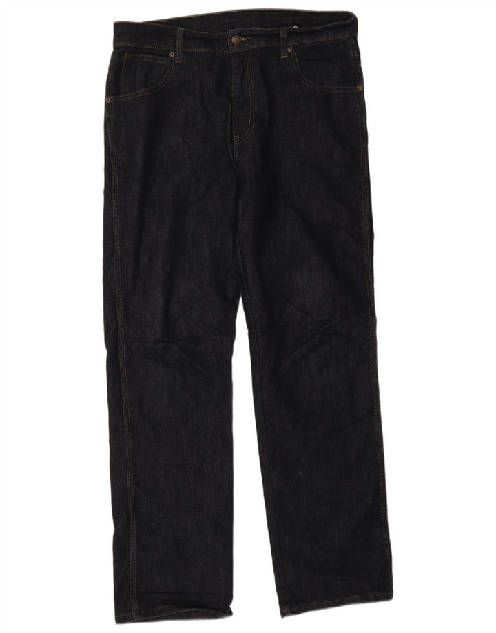 Wrangler Mens Regular Fit Straight Jeans W35 L32 Azul Marinho Algodão
