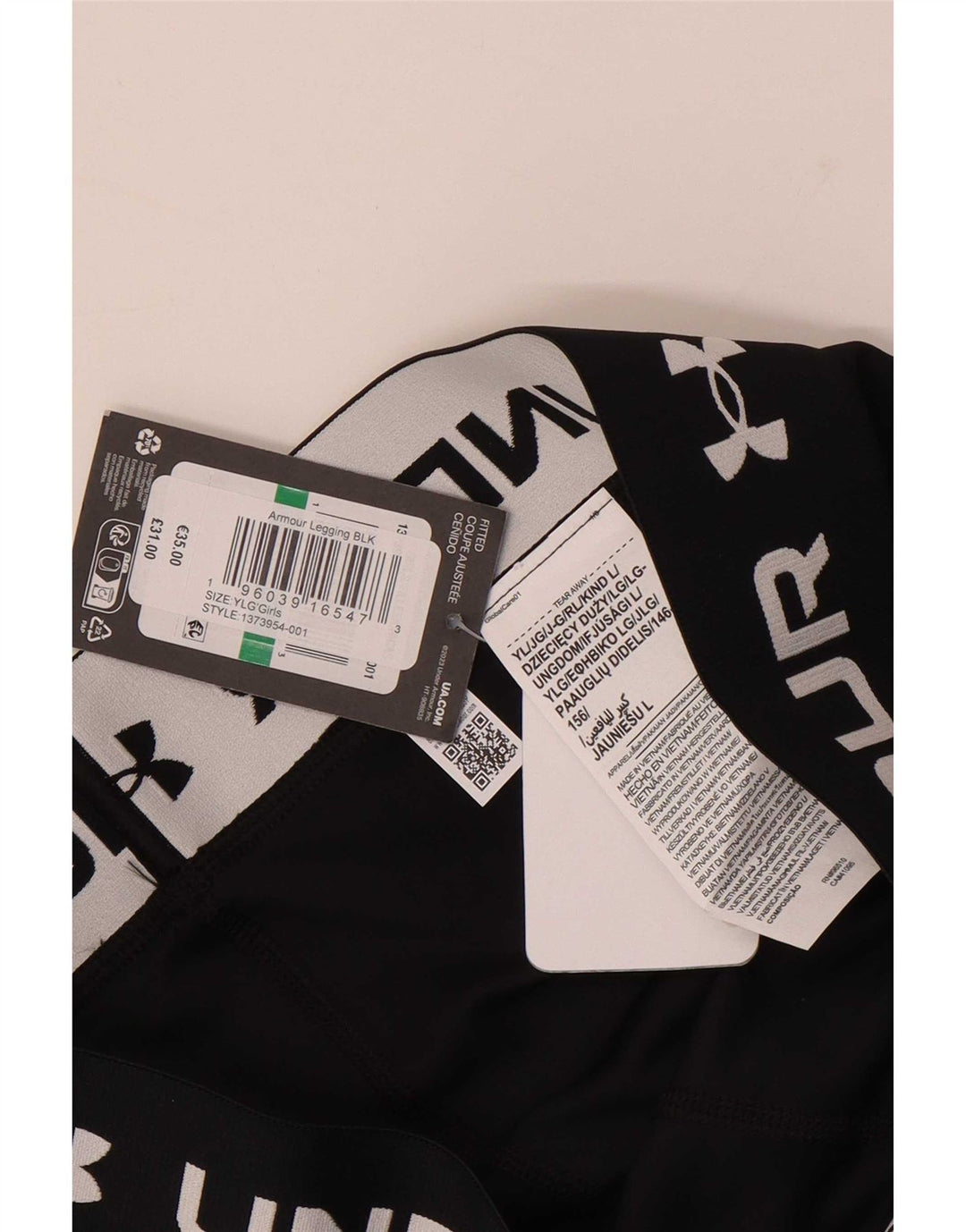 Leggings gráficas para meninas Under Armour 12-13 anos preto poliamida
