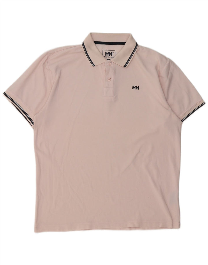 Camisa polo masculina Helly Hansen grande poliéster rosa