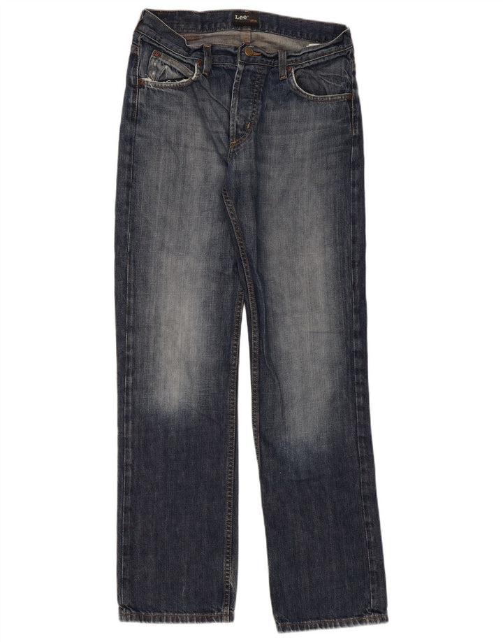 Lee Womens Seattle Straight Jeans W33 L34 Azul Marinho Algodão