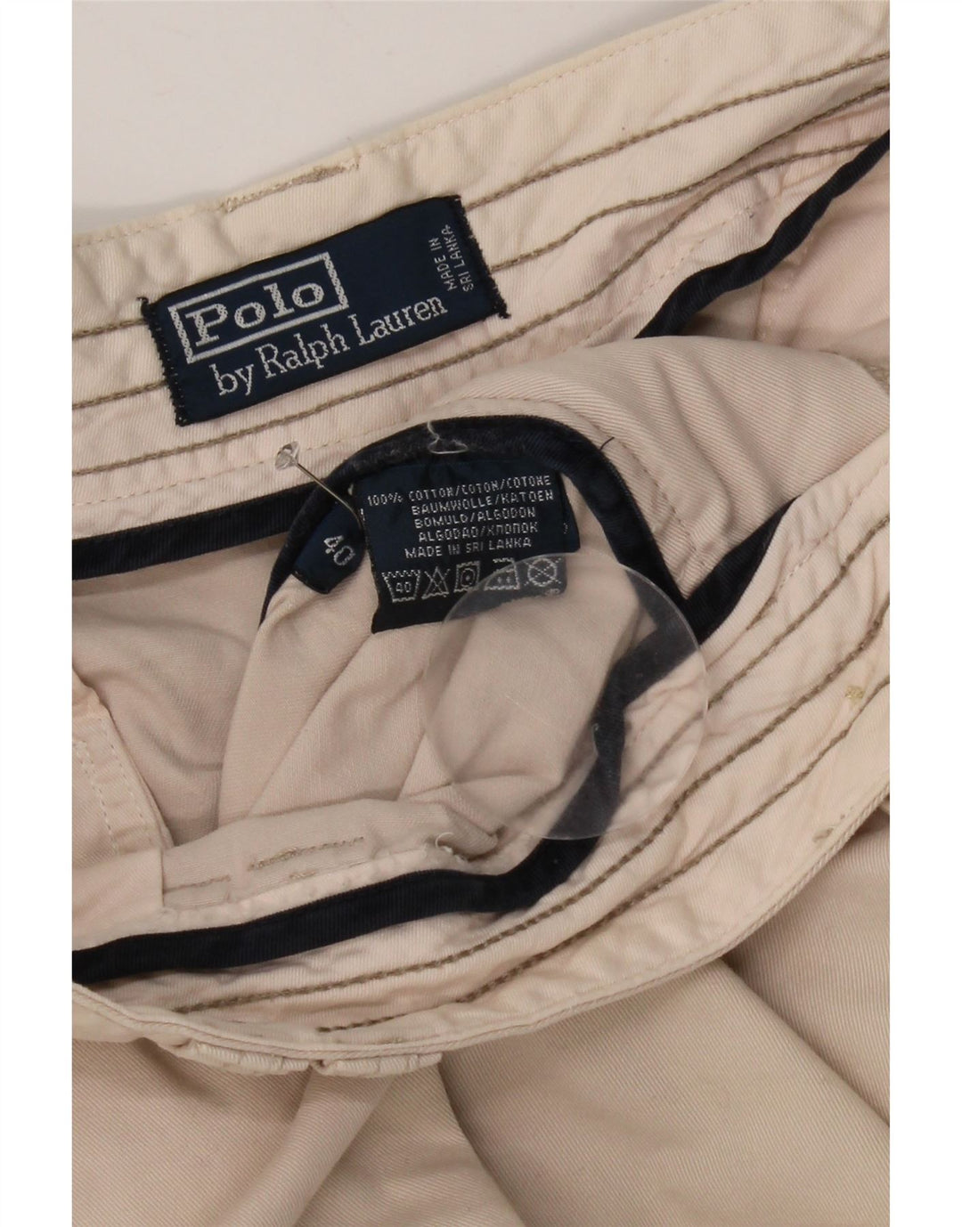 Ralph Lauren Mens Cargo Shorts W40 XL Algodão Bege