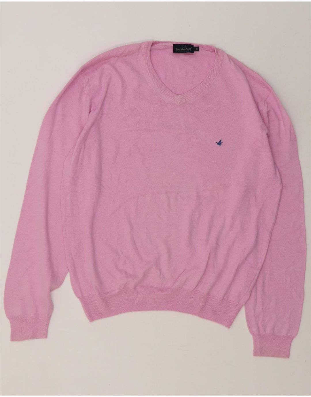 Suéter masculino Brooksfield com decote em V IT 48 algodão rosa médio