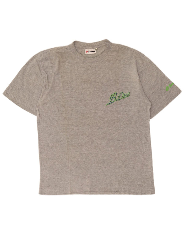 Camiseta masculina gráfica Lotto Top algodão cinza médio