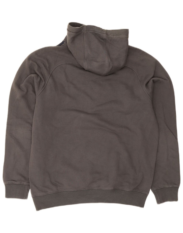 Jumper masculino com capuz gráfico Champion grande cinza algodão esportivo