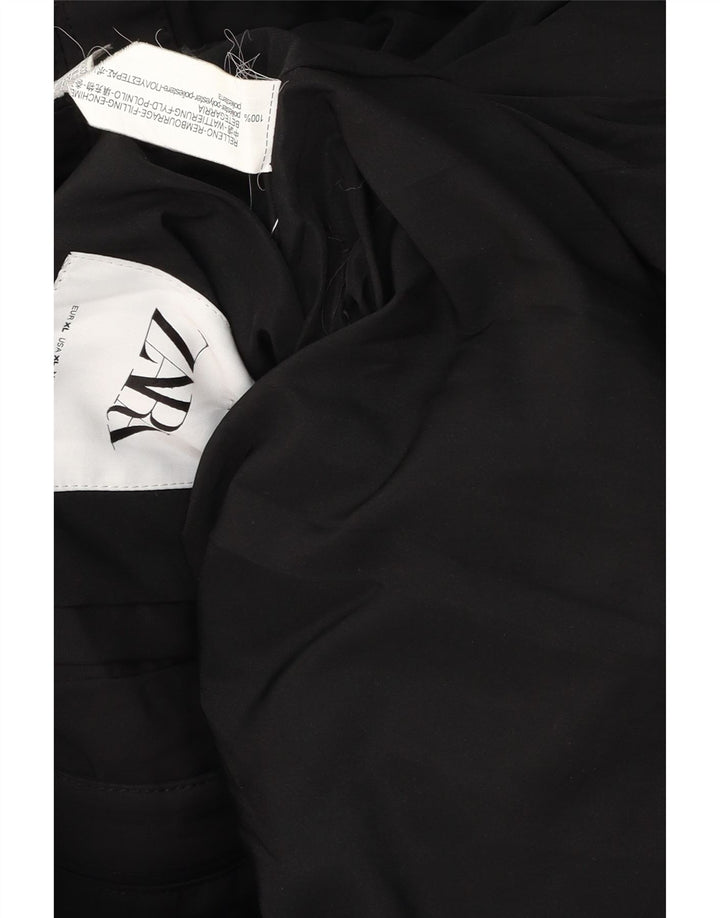 Jaqueta acolchoada masculina Zara UK 42 XL poliéster preto