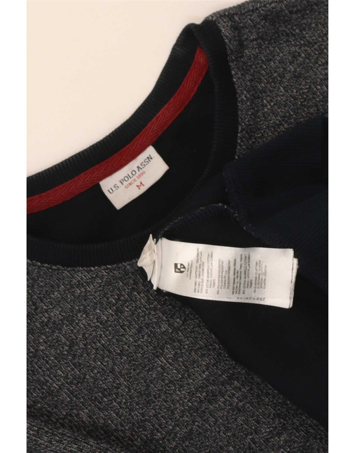 US Polo Assn. Moletom masculino Jumper médio algodão manchado azul marinho