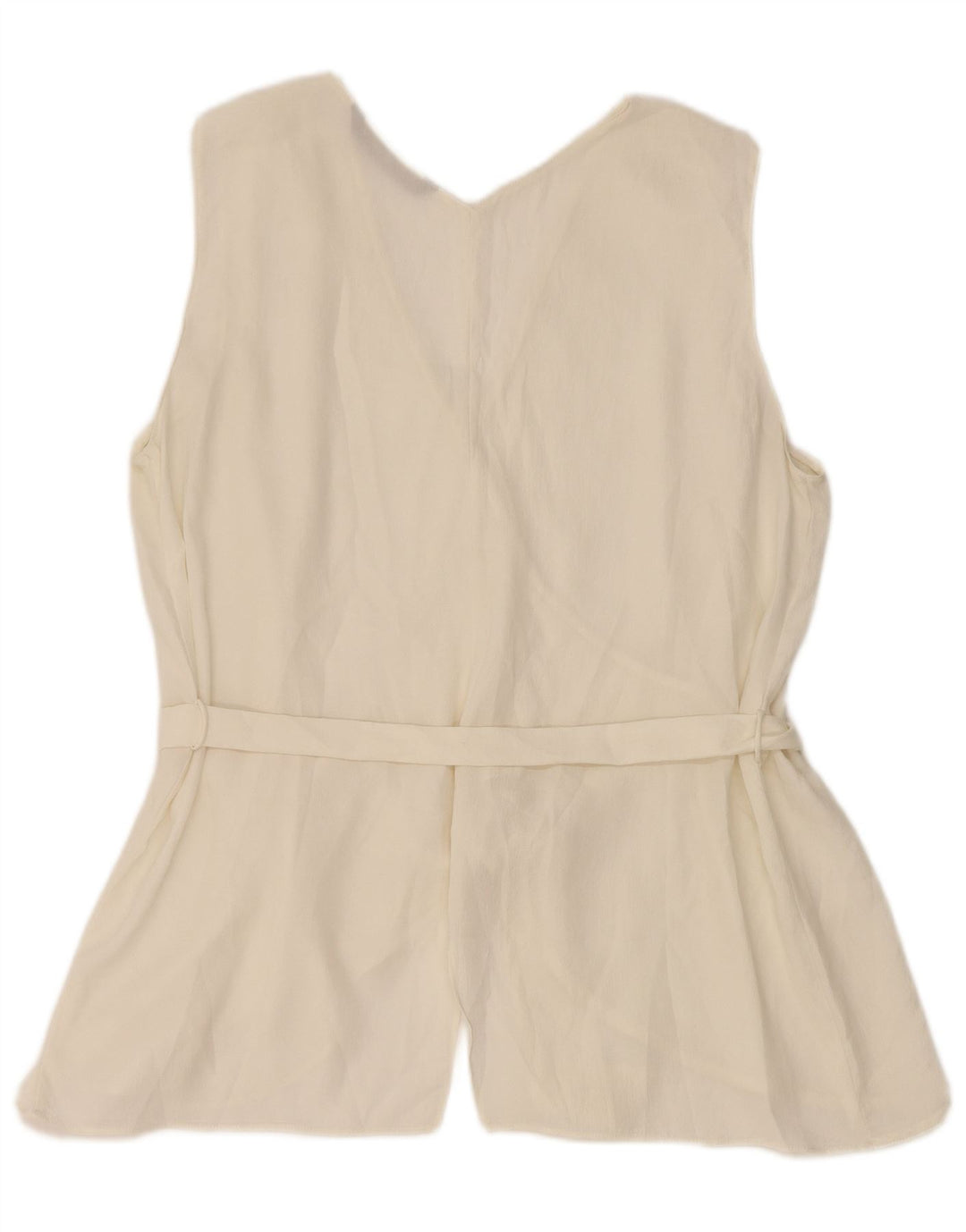 Blusa feminina sem mangas Zara Top UK 18 XL Branco