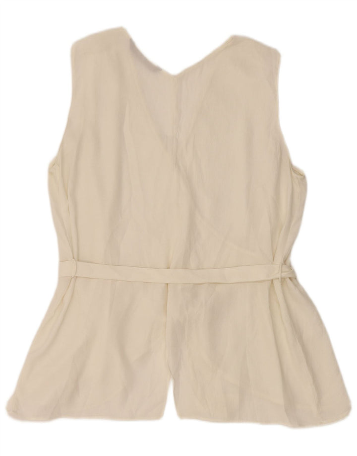 Blusa feminina sem mangas Zara Top UK 18 XL Branco