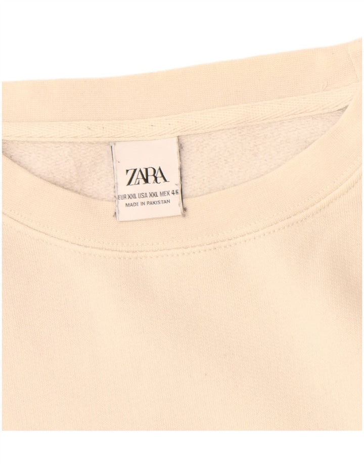 Zara moletom feminino jumper UK 20 2XL algodão branco