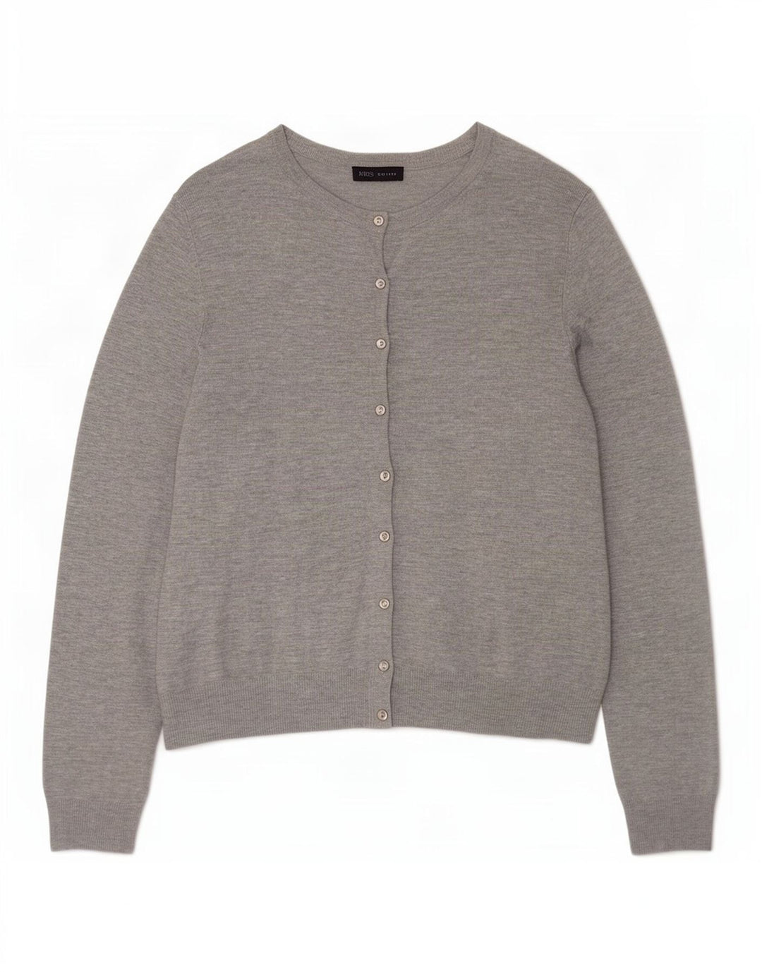 Suéter cardigã feminino Marks & Spencer Reino Unido 14 grande viscose manchada cinza