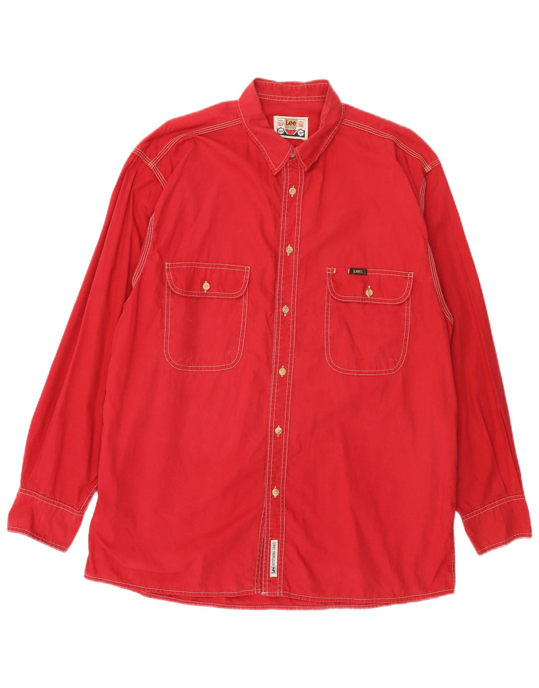 Camisa masculina LEE grande algodão vermelho