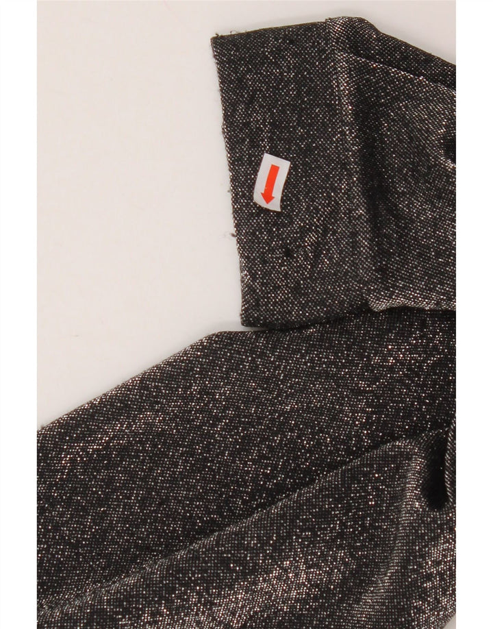 Blusa feminina VINTAGE de grandes dimensões Reino Unido 16 grande poliéster preto manchado