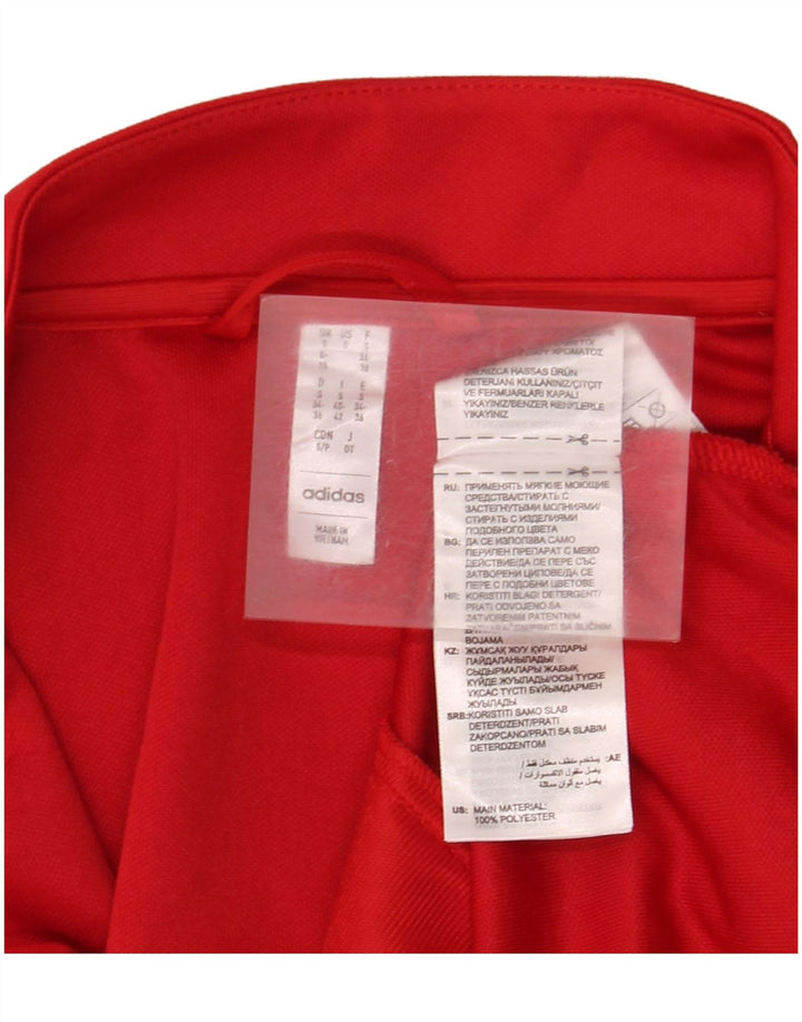 Adidas Womens Aeroready Tracksuit Top Jacket Reino Unido 8/10 Pequeno Poliéster Vermelho