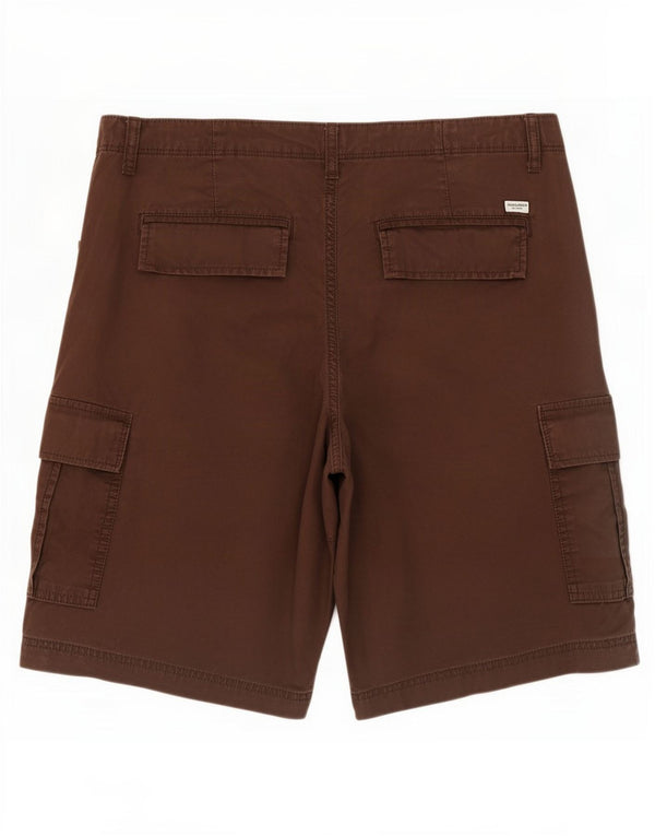 Shorts cargo masculino Jack & Jones grande W34 algodão marrom
