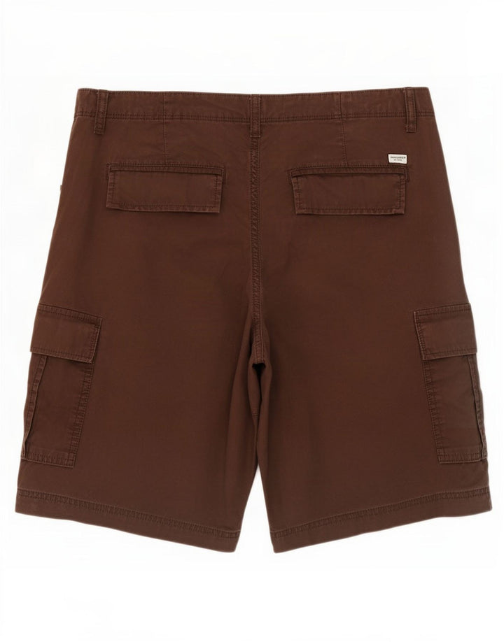 Shorts cargo masculino Jack & Jones grande W34 algodão marrom
