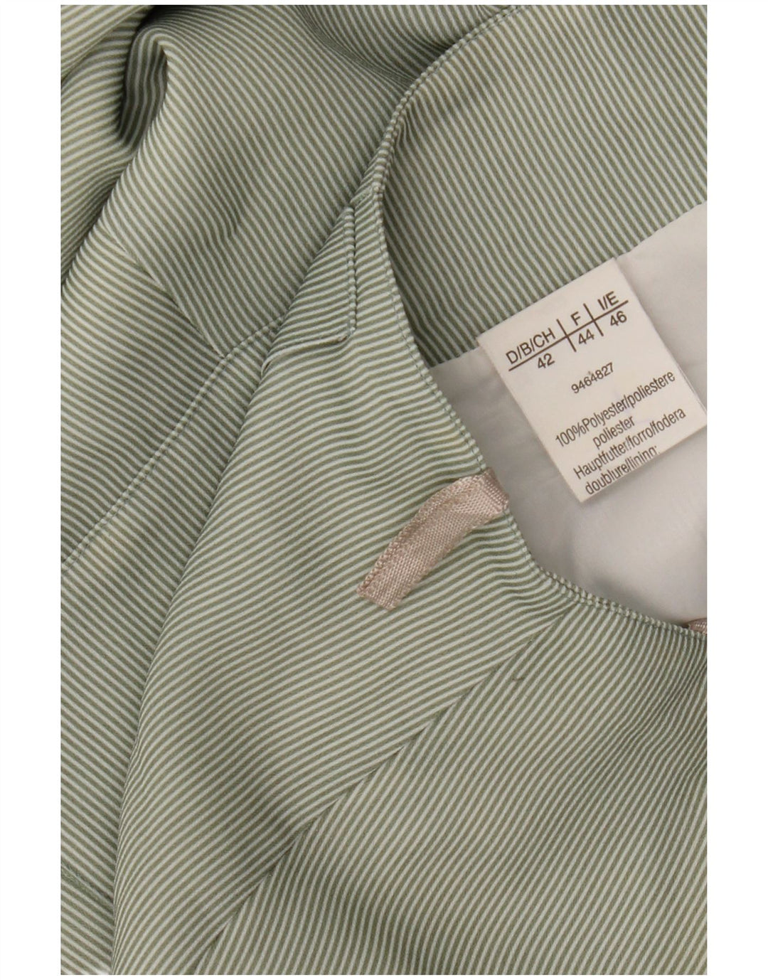 Saia alargada feminina vintage IT 46 grande poliéster listrado verde W30