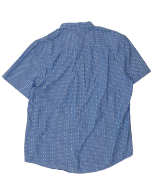 Tommy Hilfiger Camisa masculina de manga curta Classic Fit XL algodão manchado azul