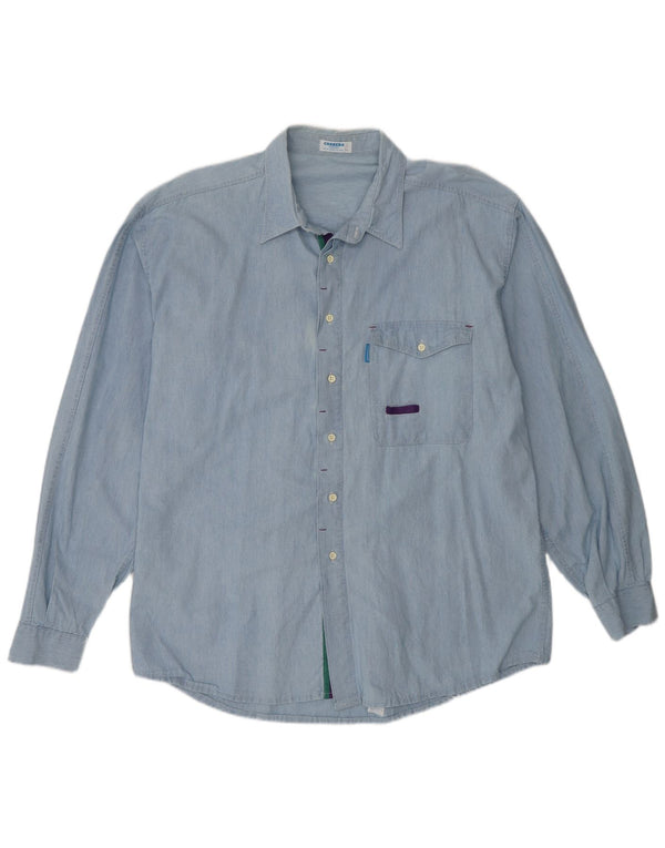 Camisa masculina Carrera XL azul algodão
