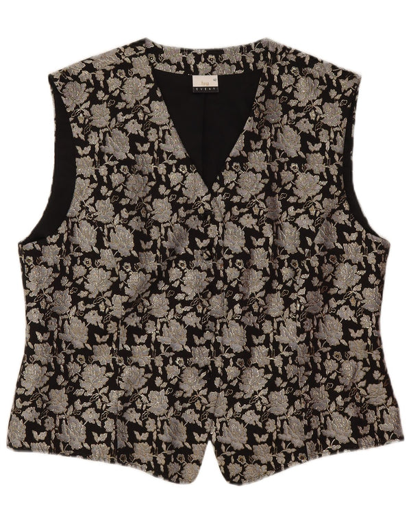 Tru Womens Crop Top EU 48 Grande Poliamida Floral Preta