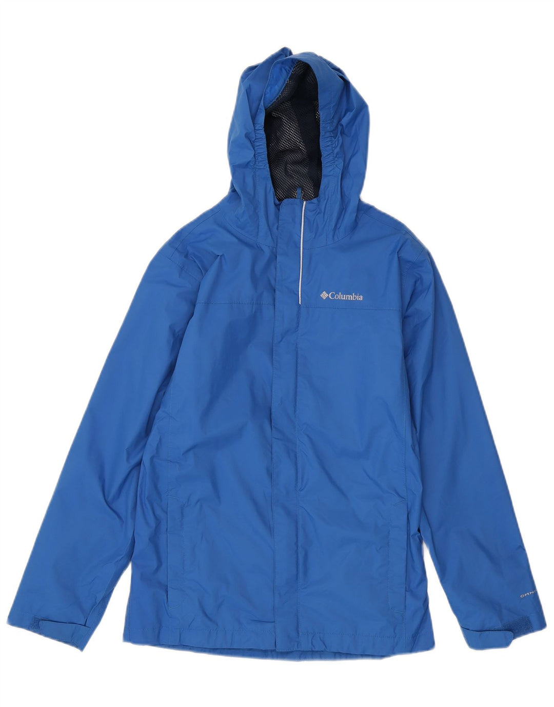 Jaqueta de chuva com capuz Columbia Boys Omni-Tech 14-15 anos grande azul nylon