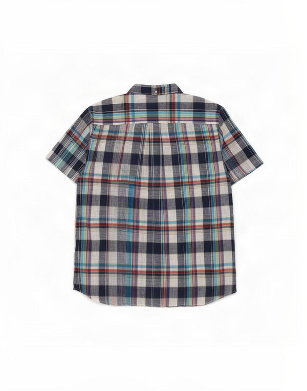 Camisa masculina de manga curta Tommy Hilfiger XL azul marinho xadrez algodão