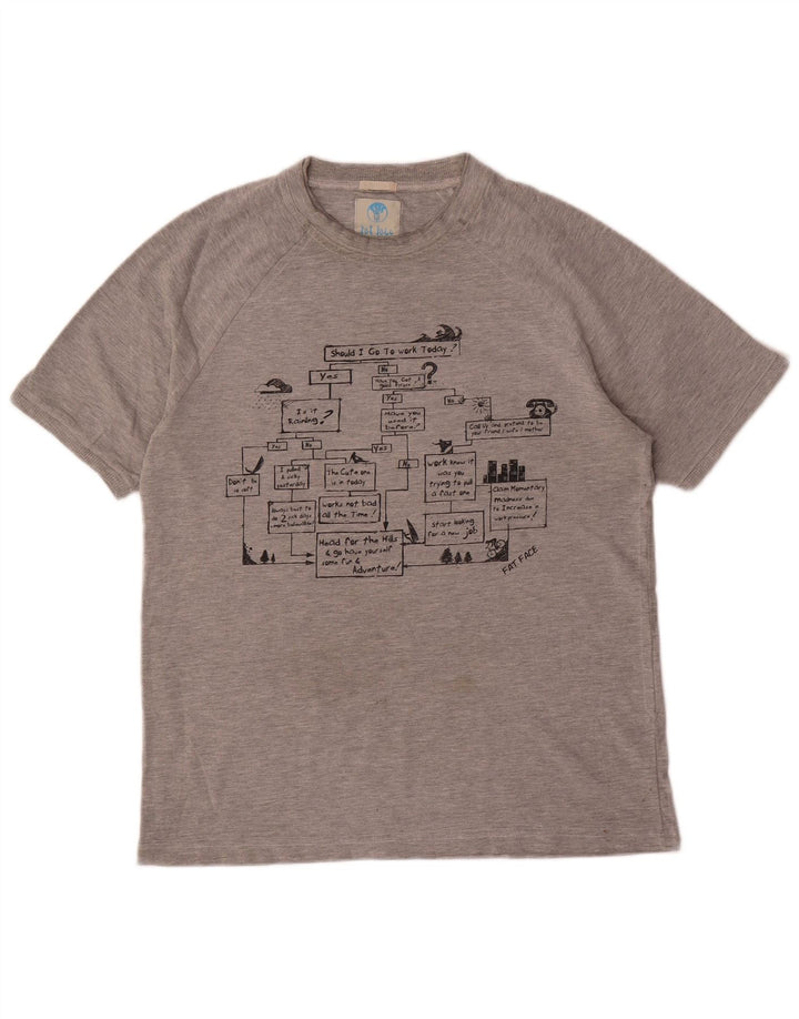 Camiseta masculina Fat Face com estampa gráfica pequena cinza