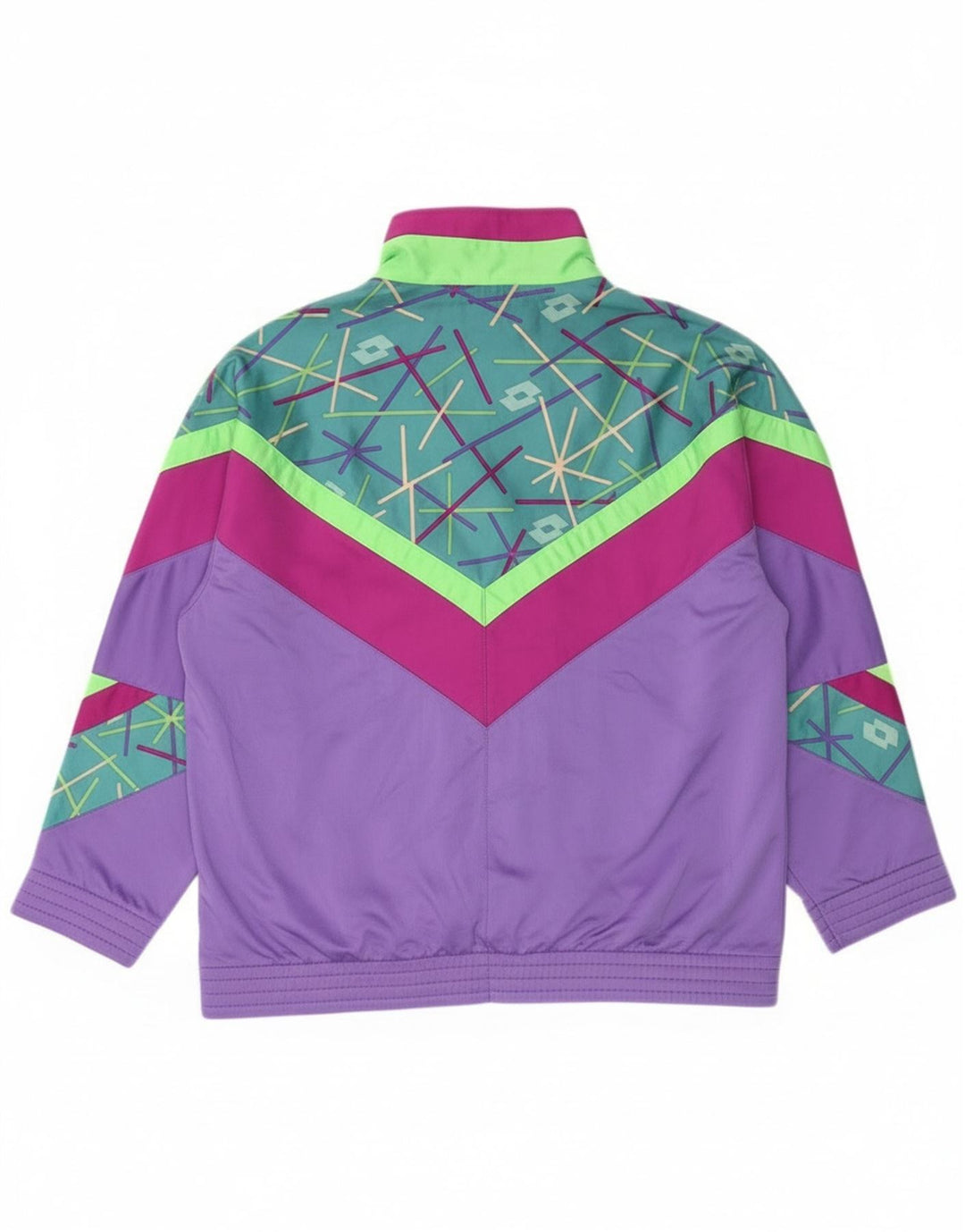 Lotto Womens Oversized Tracksuit Top Jacket UK 14 Medium Purple Colourblock