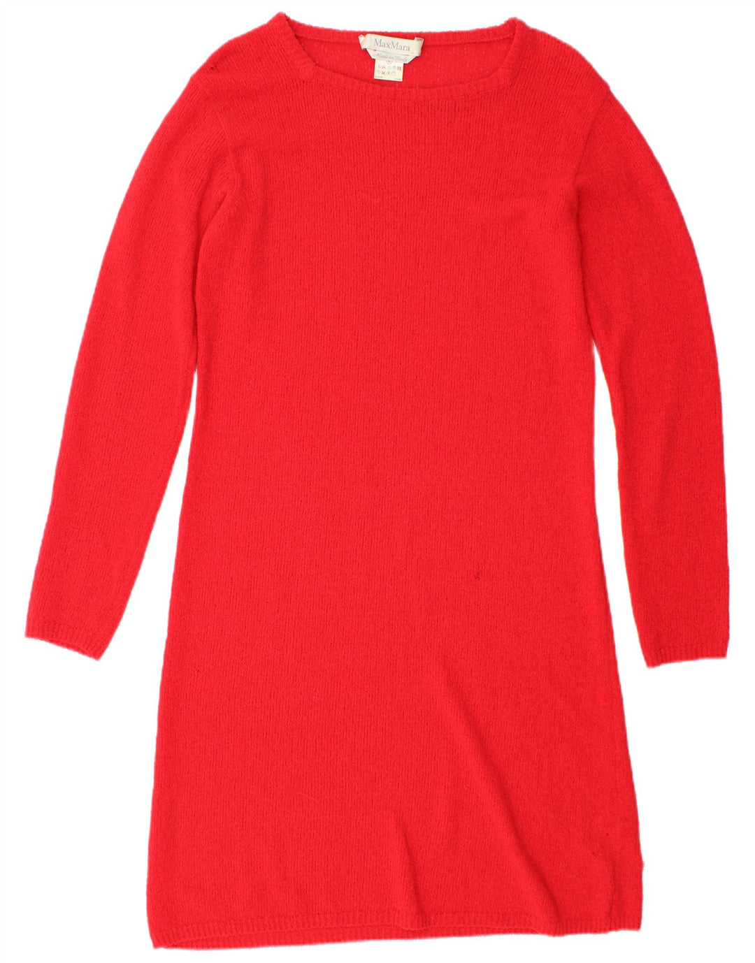 Vestido jumper feminino de manga comprida Max Mara Reino Unido 12 médio vermelho