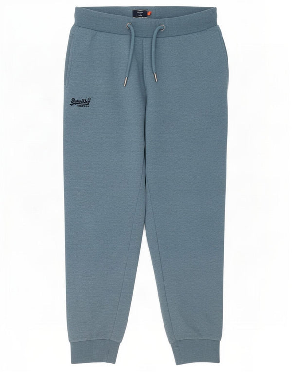 Calça de treino feminina Superdry Joggers UK 16 grande W32 L28 algodão azul