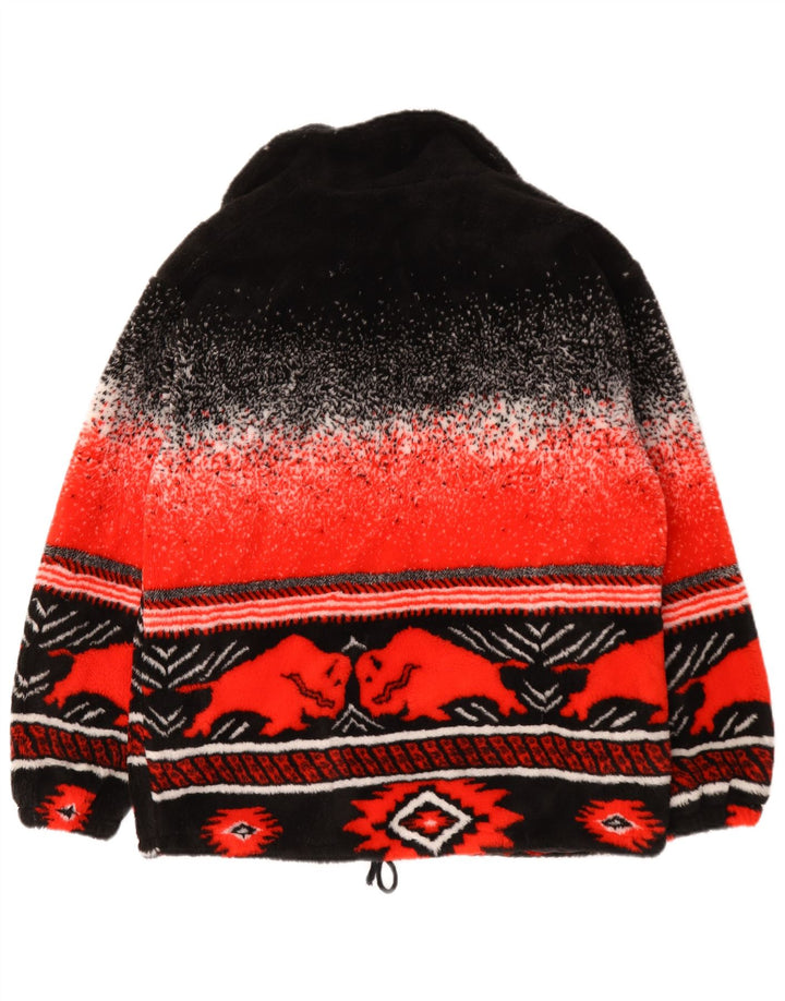 Suéter cardigã masculino vintage UK 38 Médio Red Fair Isle