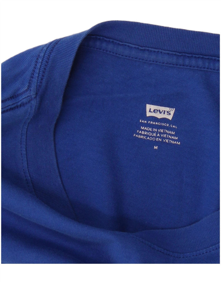 Camiseta feminina gráfica Levi's UK 14 bloco colorido azul médio