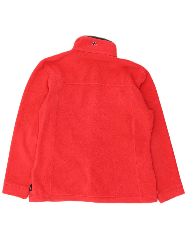 Jaqueta de lã feminina Berghaus UK 14 grande poliéster vermelho